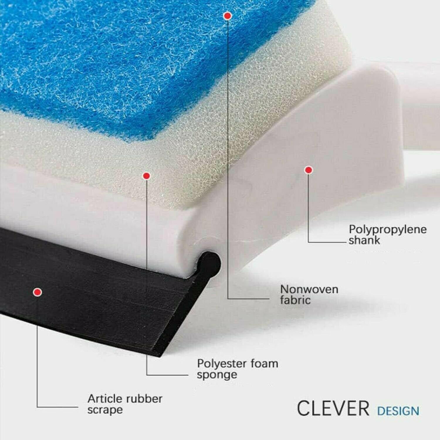 7602 2 in 1 Glass Wiper Cleaning Brush Mirror Grout Tile Cleaner Washing Pot Brush Double-Sided Glass Wipe Bathroom Wiper Window Glass Wiper 7602 2 in 1 Glass Wiper Cleaning Brush Mirror Grout Tile Cleaner Washing Pot Brush Double-Sided Glass Wipe Bathroom Wiper Window Glass Wiper